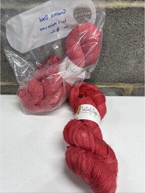 Creatively Dyed 100% Superwash Merino Yarn 2 Skein Lot Color Pink